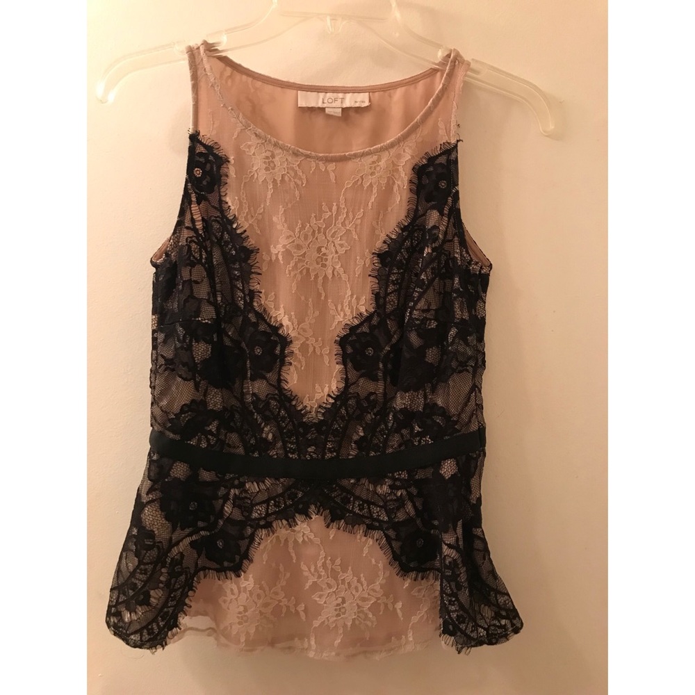 Loft Lace Peplum Blouse